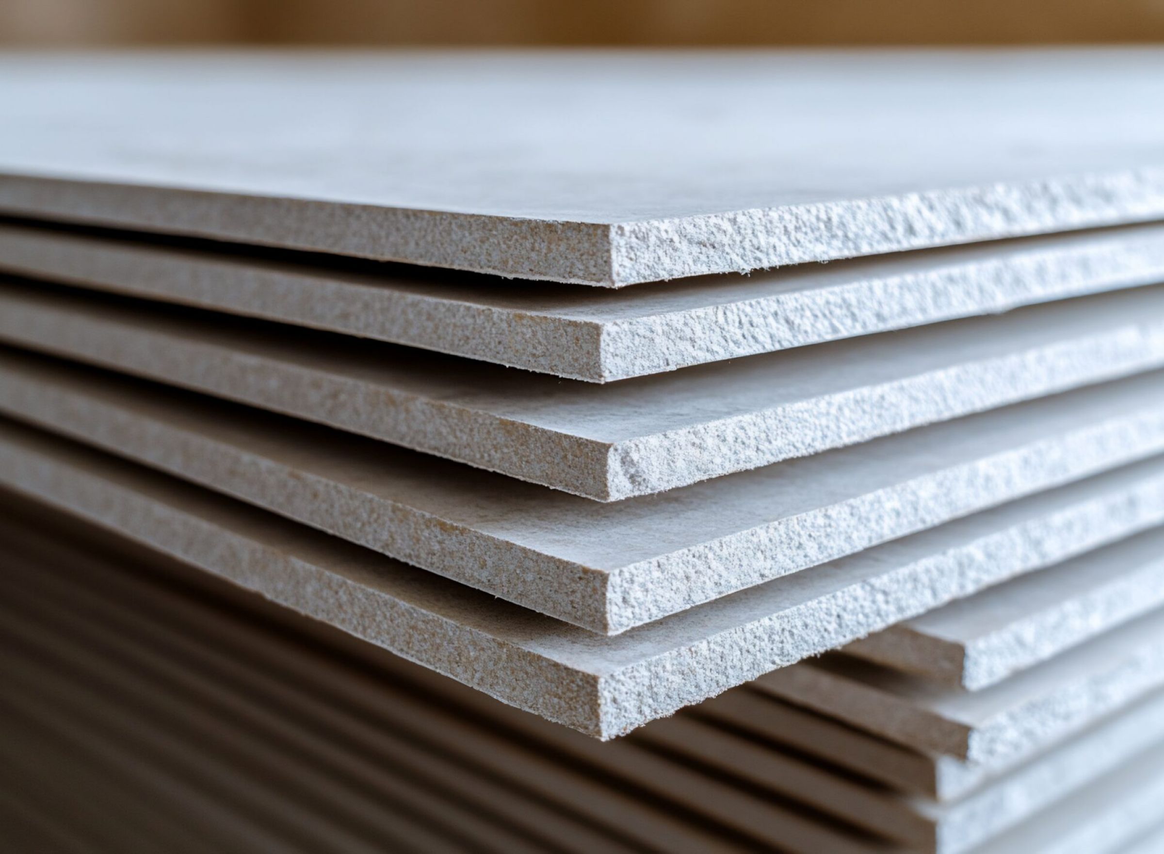 Camber Ridge Hands using a plastic tool to smooth wood-patterned adhesive onto a surface next to gray material.